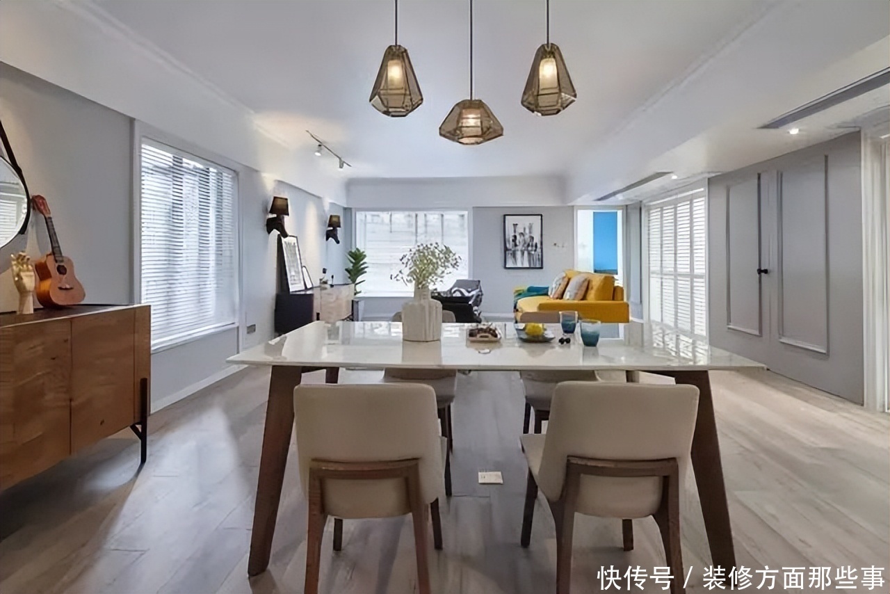 三居室|简洁、质朴的北欧三居室,银灰色与原木的搭配,效果也挺时尚