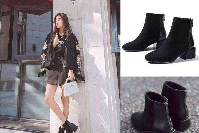 黑色 今年流行的几款黑色小短靴,时尚又百搭,谁穿谁美。