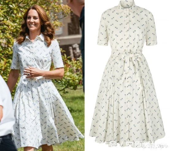 凯特 莱后和凯特同穿蓝色印花裙一个裙子太松垮显胖,另一个活泼娇媚