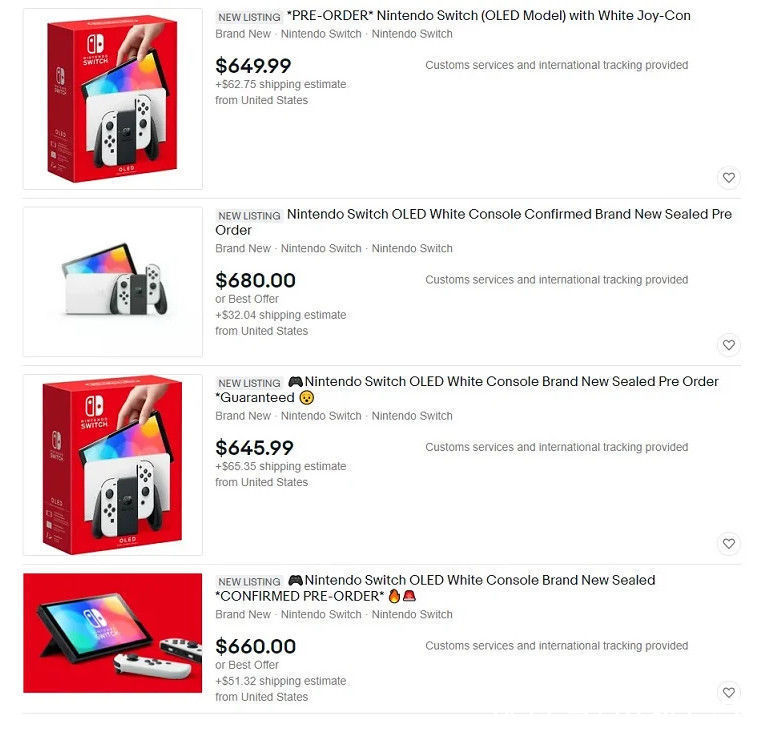 switch|国外黄牛倒卖OLED Switch价格涨到1000美元