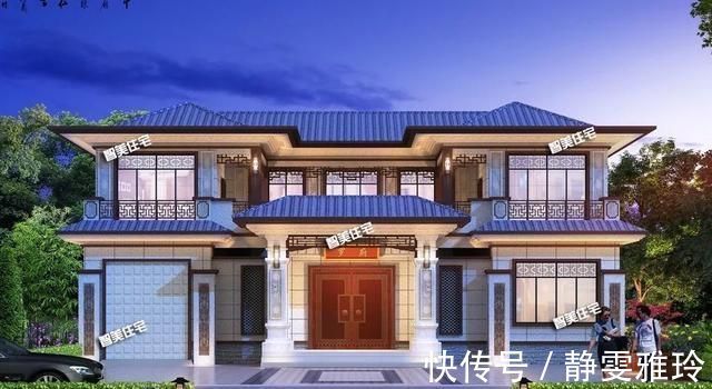 别墅|简欧和新中式风格设计,带车库的农村别墅,第一栋妥妥的豪宅