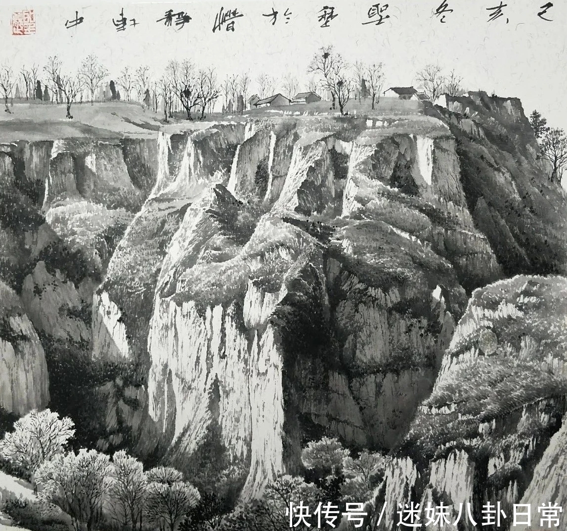 画家!一位青年画家的山水画很写实,有韵有境,不输西方风景画!