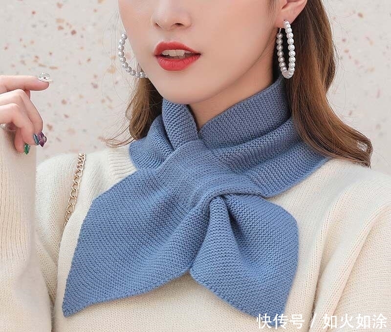 针织|老式围巾过时了,“针织巾”一出!春节戴上很有面子