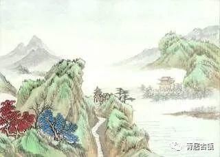 《青居烟树》 清.李成林