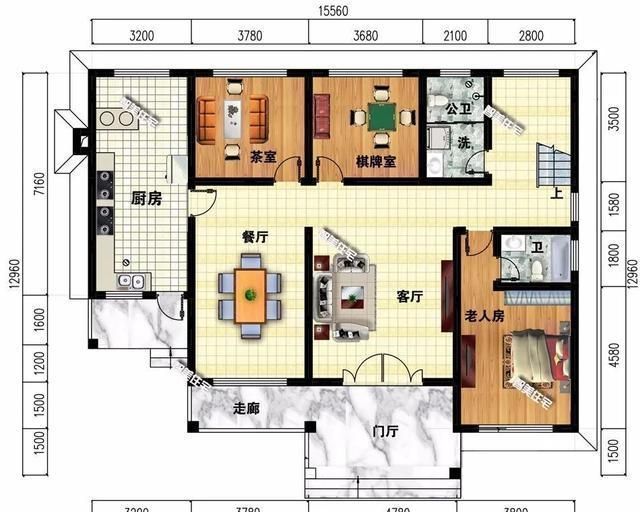 户型|宽15米多的二层农村别墅,第一栋带土灶,第二栋有8个卧室