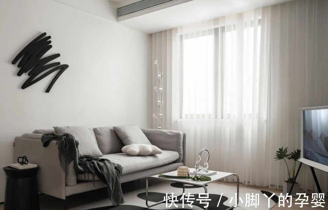 洗衣机|98㎡三居室,现代简约风格,洗衣机藏进阳台柜,太会装了!