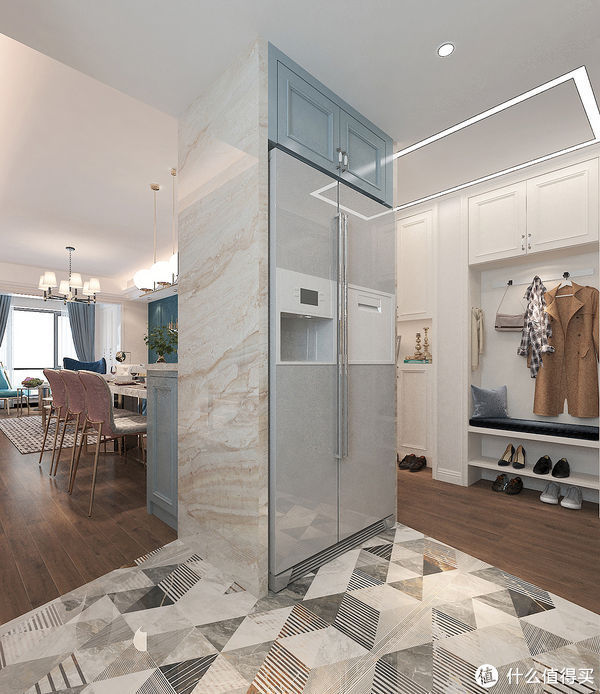 玄关|看了她家的轻奢风装修,羡慕了,全屋低调、内敛又不失高贵和奢华