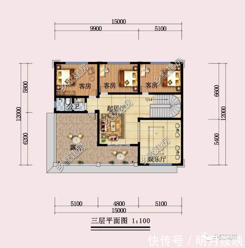 平面图|适合农村的好户型，西体中装，精美实用，回乡建一栋，全家都能住