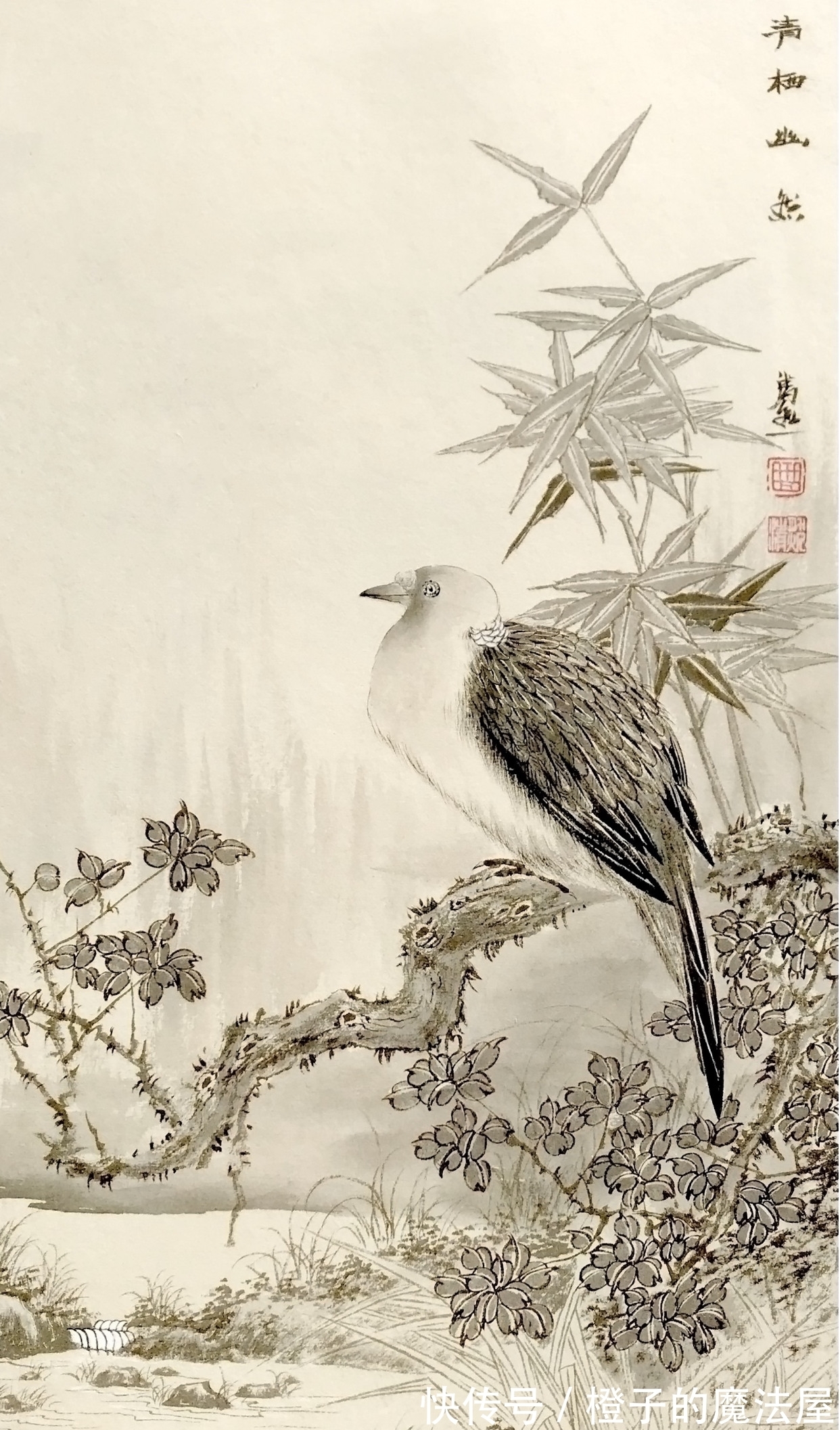 花鸟画!一幅意境深幽的画作唯美至极画家曲胜利花鸟作品欣赏