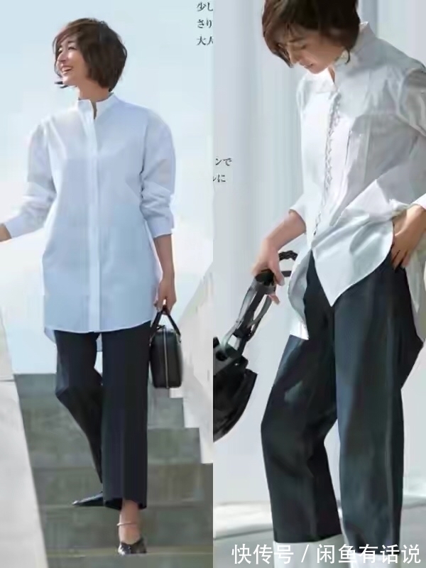黄脸婆|女人上年纪不做“黄脸婆”,学日本主妇穿衬衫+阔腿裤,时髦高级