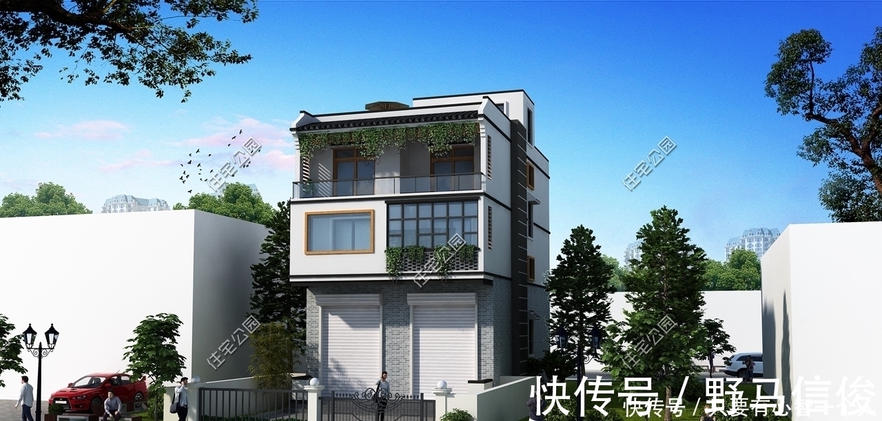 玄关|临街面宽10.2米，进深14-18米，该怎么设计二层建房？