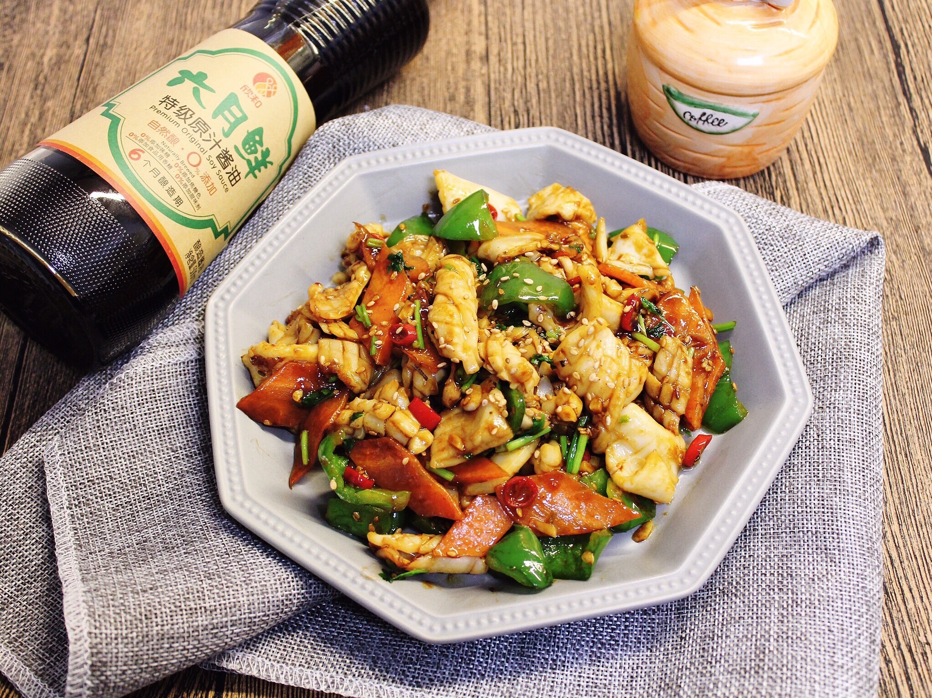 快手版碗汁爆炒鱿鱼,香辣美味,美味下饭菜