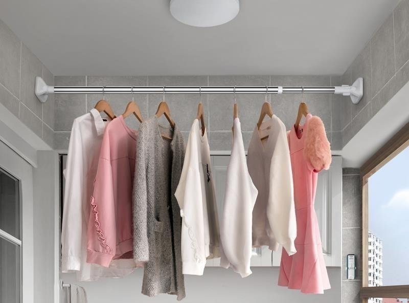 晾衣杆|等我交了房,洗衣机坚决不放阳台,晾衣杆也不要,学下面,真高级