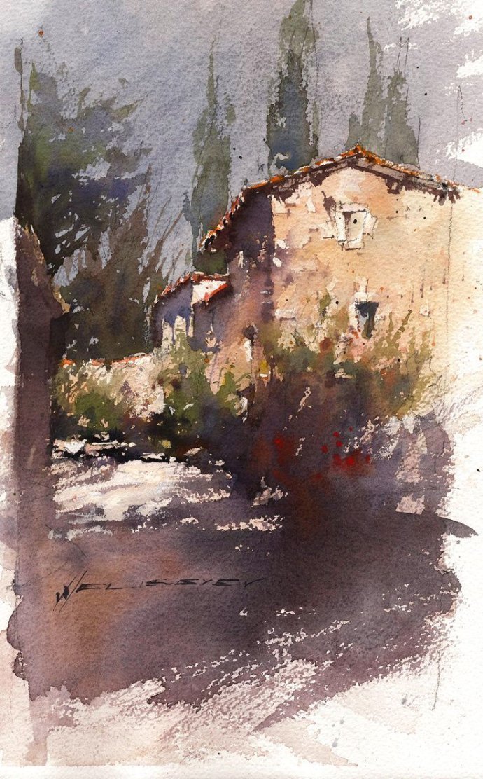 弗拉迪斯拉夫!印象水彩/美国当代艺术家弗拉迪斯拉夫水彩作品