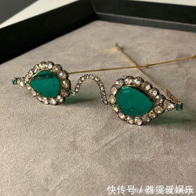 镜片&古董宝石眼镜,用祖母绿和钻石作镜片,古人的豪气才是绝无仅有的