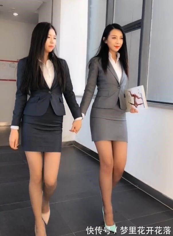 包臀裙|白领职业装,一对闺蜜穿出了时尚感