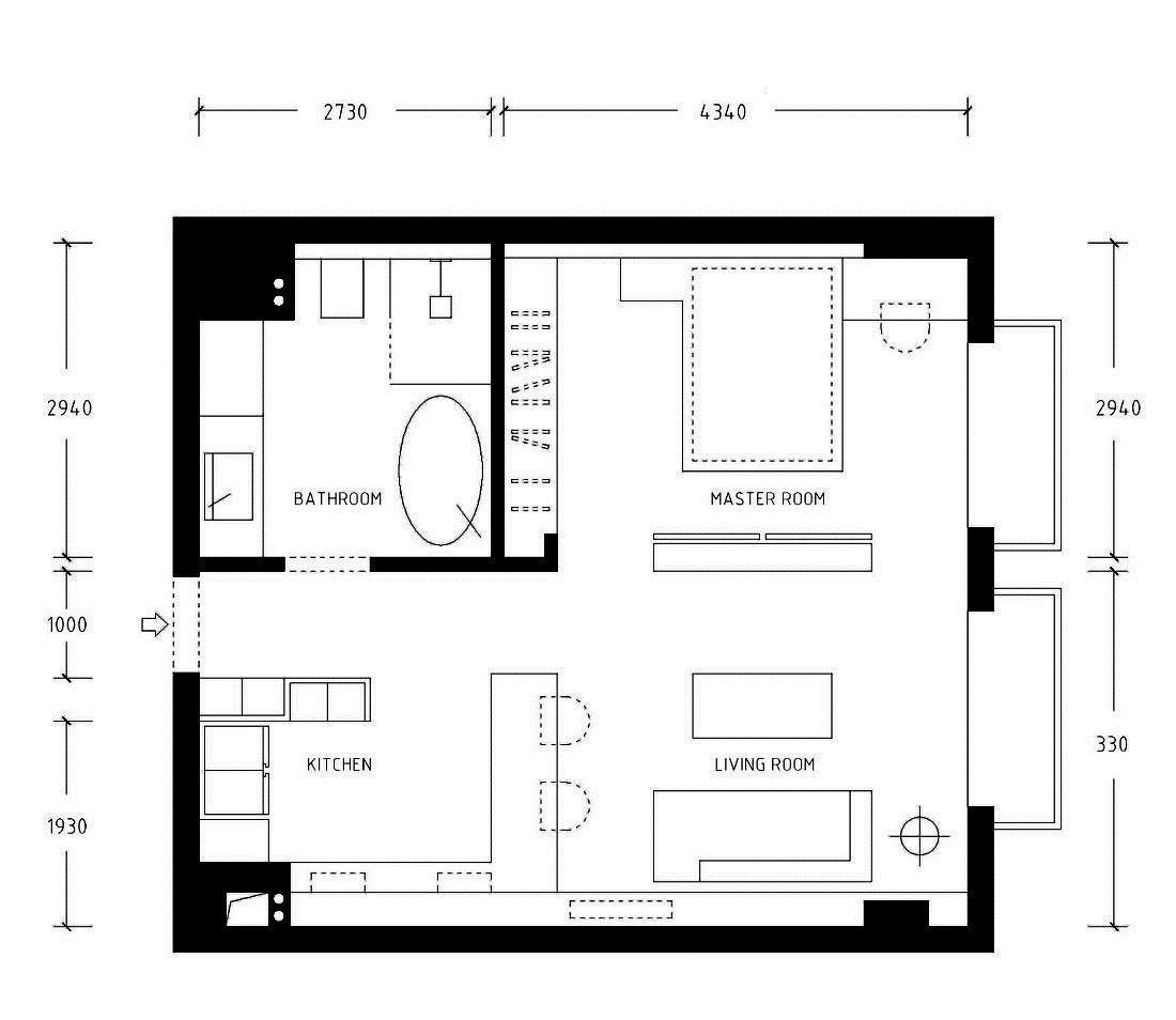 实用|看了她的46㎡小窝,头一回见卧室装两个门,美观又实用,很聪明
