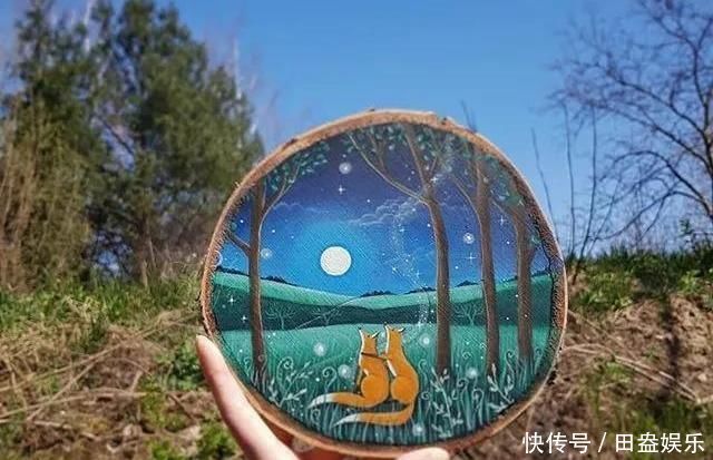 废弃的木头切成了片,竟然这么多地方都用得到,DIY手工绘画