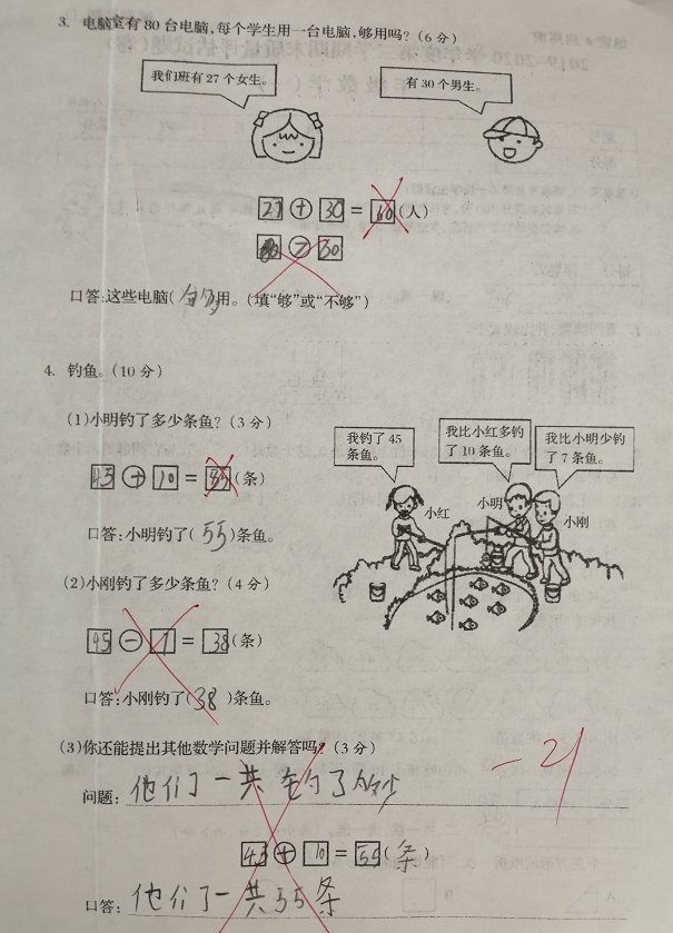 小学生|一年级数学期末测试卷，小学生51分，难题“全军覆没”