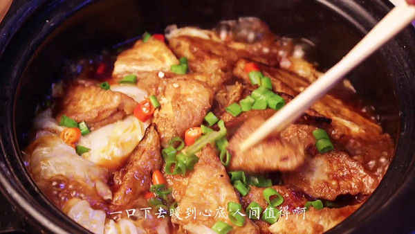 豆腐做白菜豆腐煲