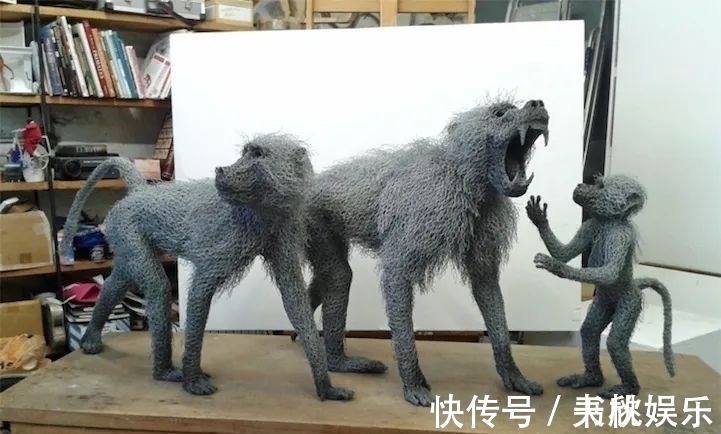 铁丝&她用镀锌铁丝,创作栩栩如生的动物雕塑,逼真程度令人惊讶