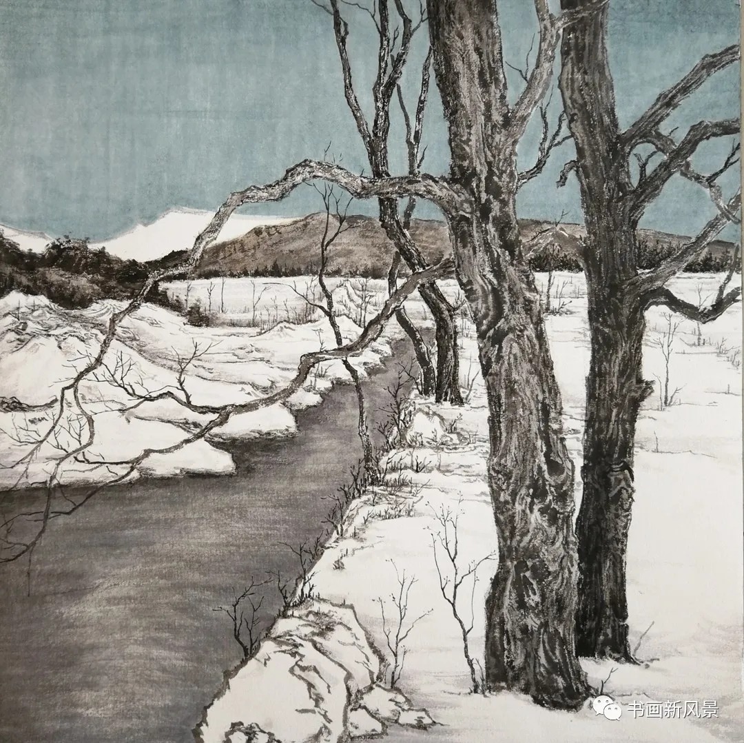 美术家协会@国画:家乡的雪