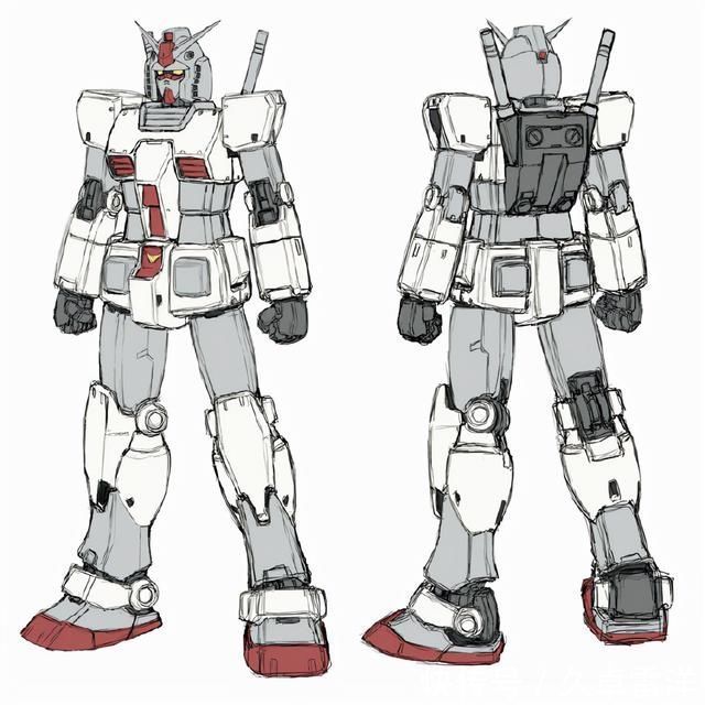 画稿|机动战士高达多种配色,78高达、钢加农、吉姆画稿