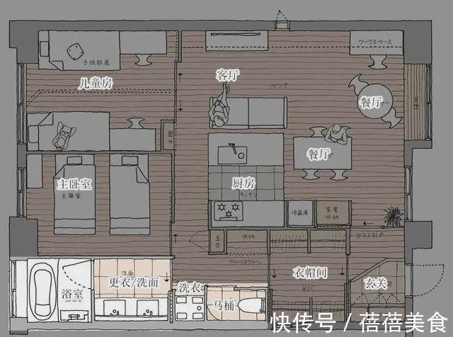 装修|74㎡四口之家的住宅装修，温暖、安静、自然