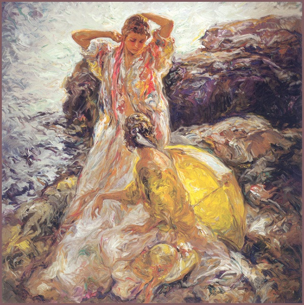 西班牙!千人一面的现代型美女;西班牙画家Jose Royo写实人物油画