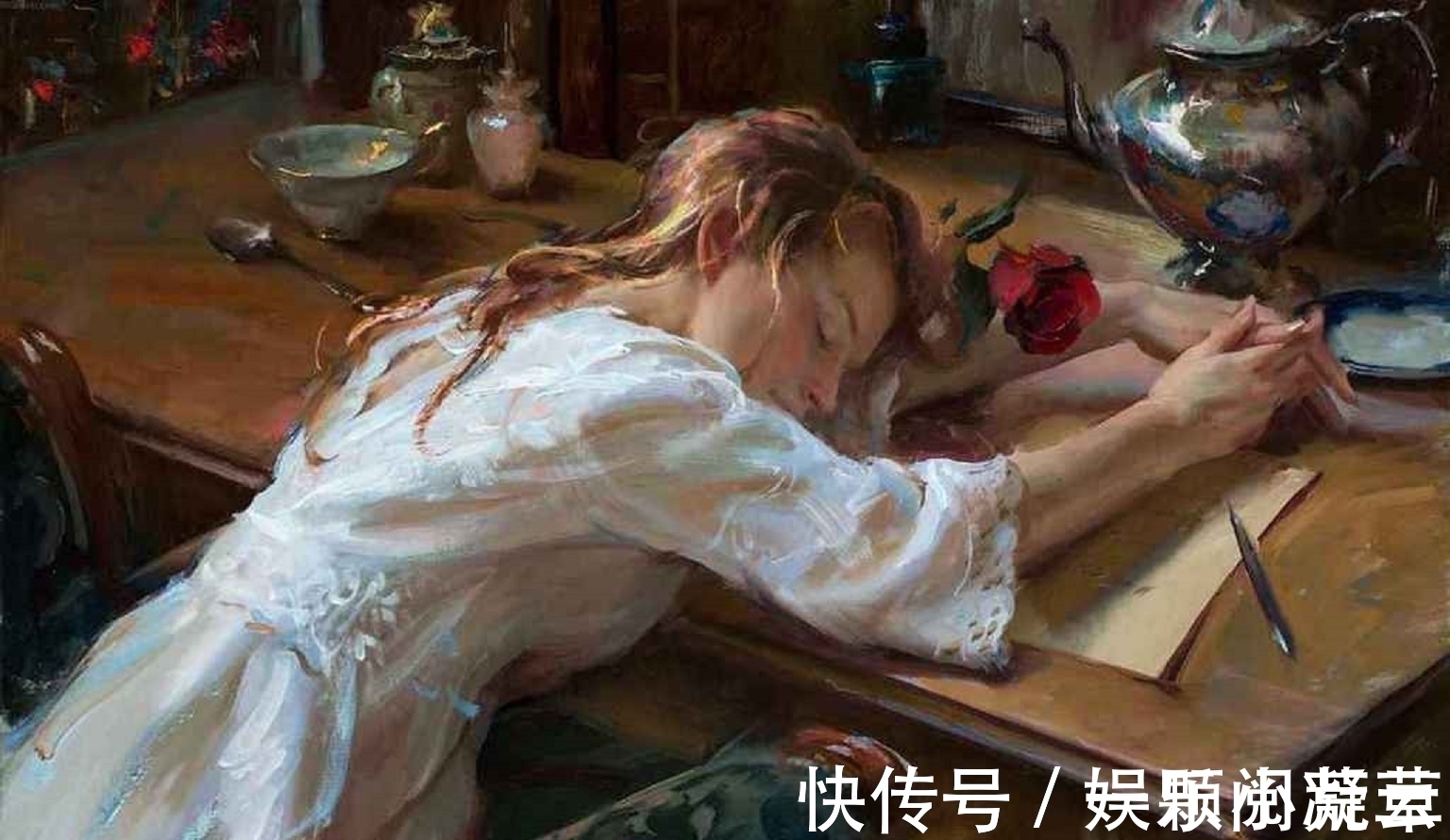 写实艺术#田园中的女人,如诗般的意境——美国顶级油画家丹尼尔的写实艺术