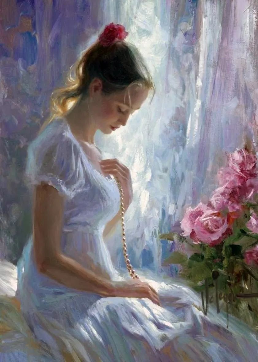 ·沃利戈夫|弗拉基米尔·沃利戈夫 的笔下，夏日繁花，娇媚女子，岁月静好