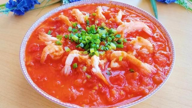 老少|虾仁豆腐蒸鸡蛋，再配上西红柿酱，好吃又营养，老少都爱的下饭菜