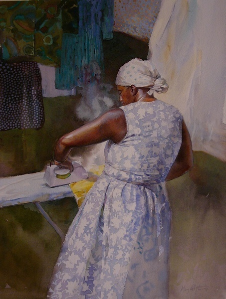 画标$美国水彩人物画家玛丽怀特:一张A4大小的水彩画标上万美元