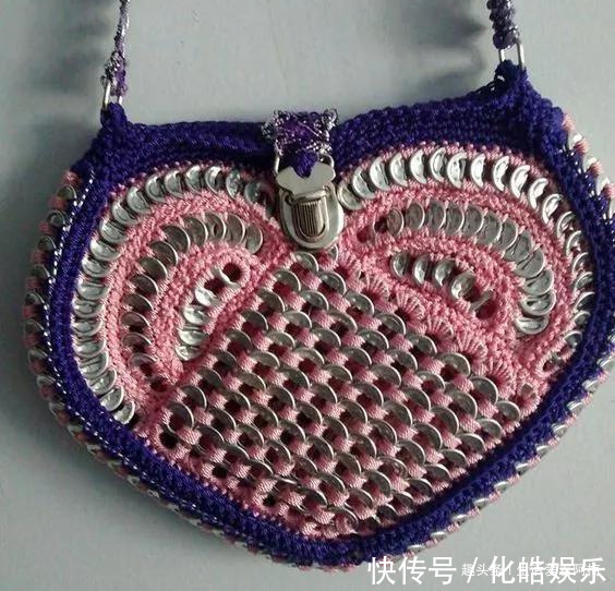 在易拉罐拉环上编织,钩成的包包耐看耐用!DIY变废为宝附教程