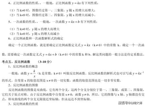 初中数学：一次函数、二次函数、反比例函数等函数相关知识点总结！