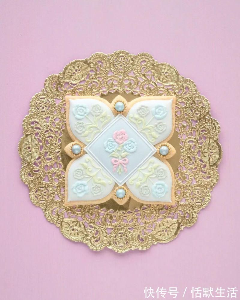 饼干|美到舍不得吃！甜品师手作花砖饼干，救救老夫的少女心！