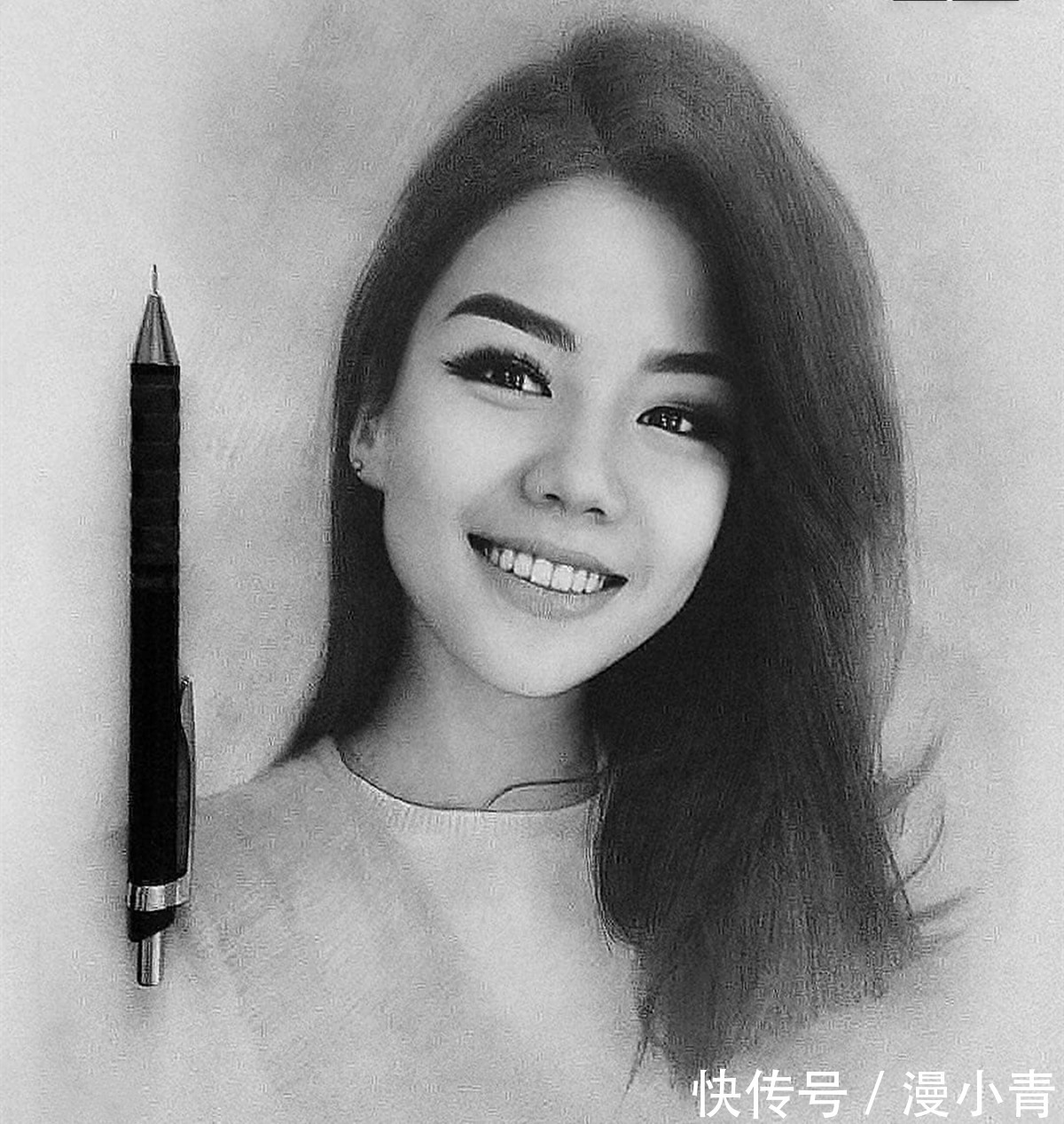 技巧#黑白照片还是人物素描,用高级绘画技巧诠释心中对于名人的喜爱