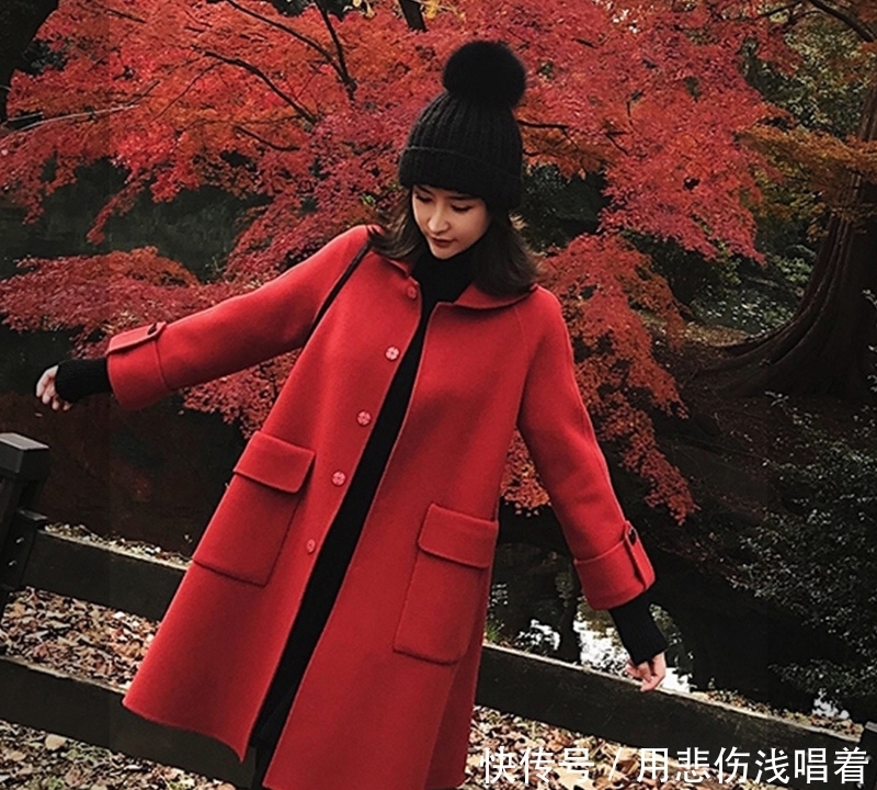 冬季新款宽松毛呢外|大年初一怎么穿?建议大家:毛呢大衣+烟管裤+短靴,人人买得起
