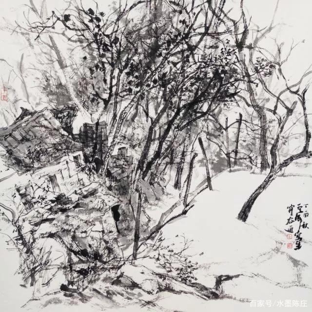 山水画家！最讲笔墨构造的山水画家｜白云乡水墨写生