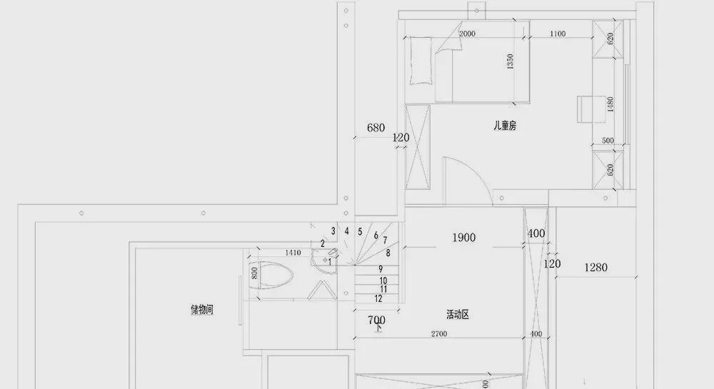 次卧|夫妻买下48㎡带阁楼二手房,装出3室1厅+书房,5口之家太幸福了