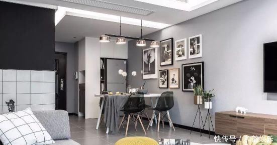 新房|同事家100㎡新房,头次见冰箱放玄关,灰白色调怎么看都不一样