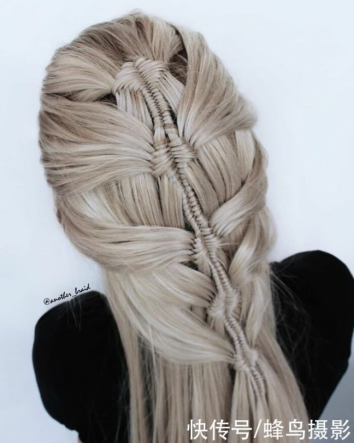 网红达人|65张编发照片,这哪是编头发分明是画画,图3这发型一次要半天