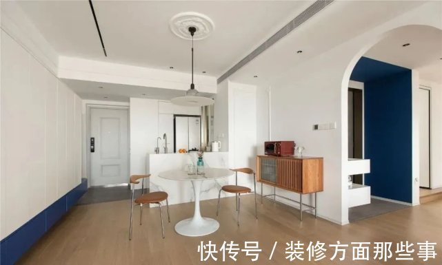 收纳|114m2简约温馨三居,白色+克莱因蓝的搭配,明净又高级!