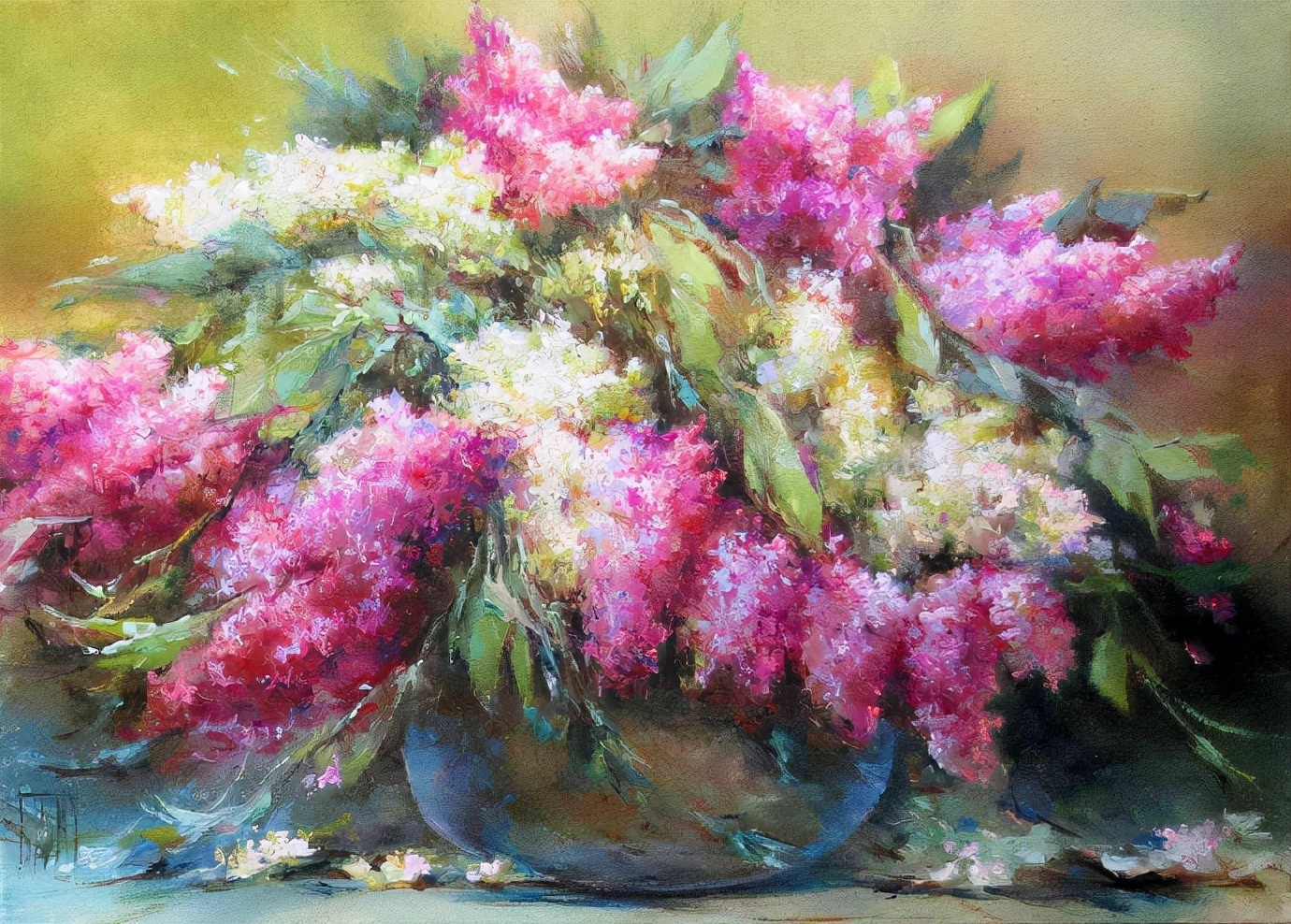 vladimir!俄罗斯画家弗拉基米尔· 巴比奇把花束画得如此之美,妖艳