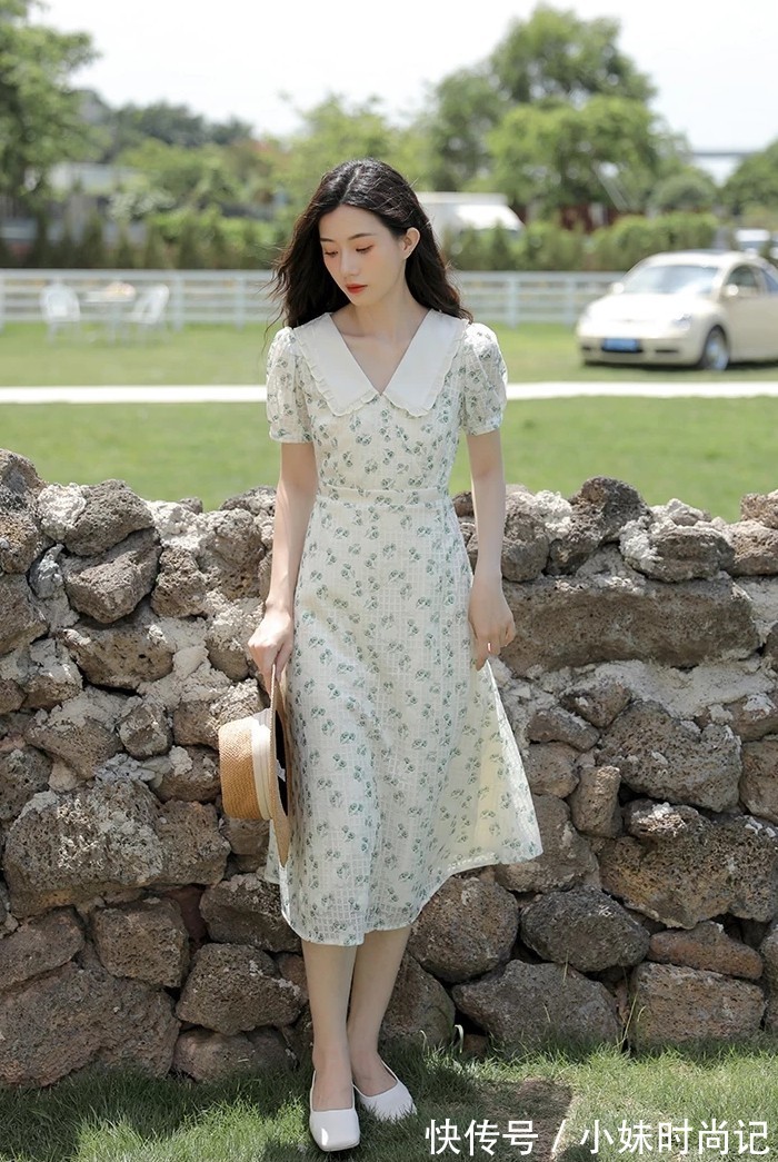 法式|法式甜美泡泡袖连衣裙,满满的公主心