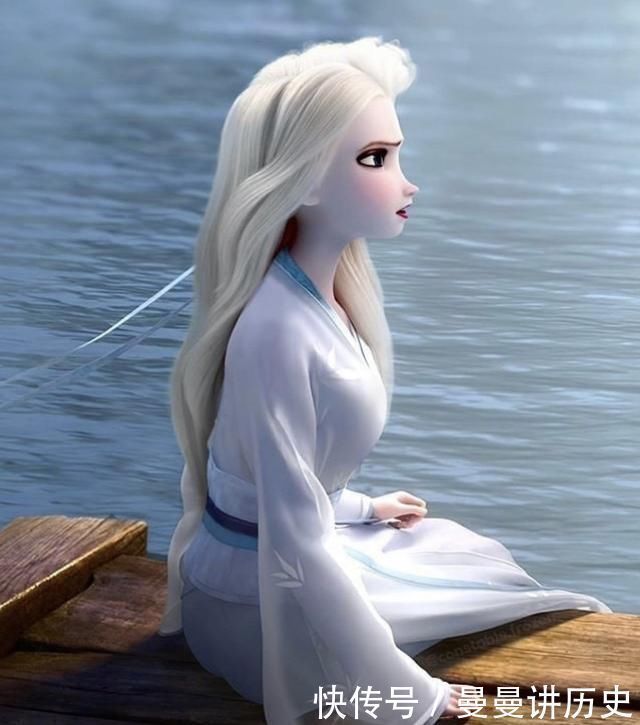 白蛇缘起|“中国风”的冰雪女王艾莎,白发+古装很般配,仙气与霸气并存