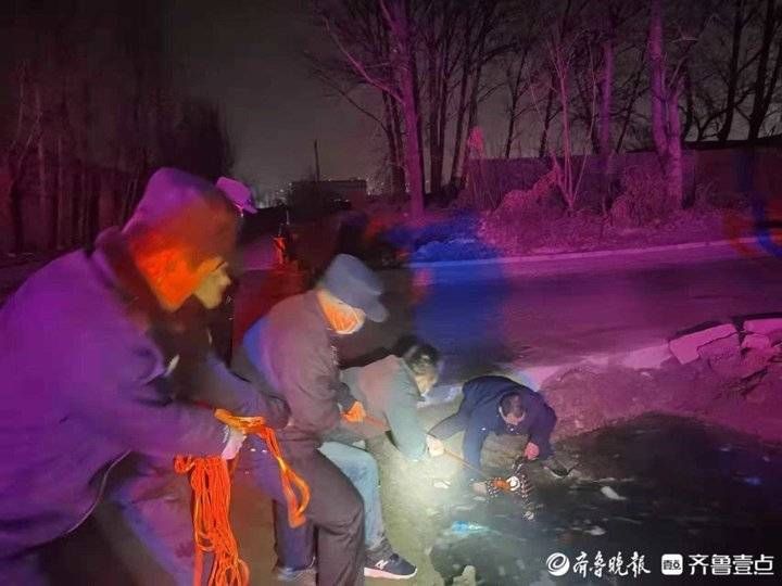 张国桐|寒冬深夜男子不慎落水，民警火速救援