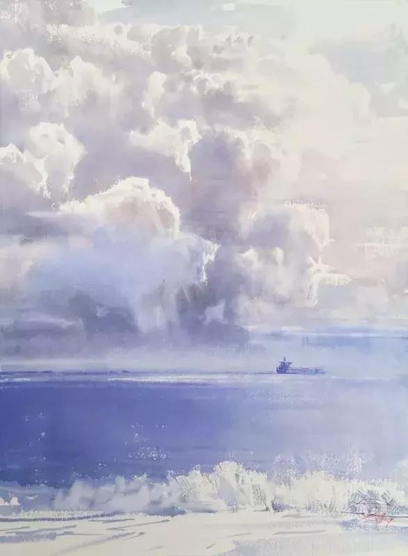 谢尔盖#彩云逐日:谢尔盖笔下的宁静、缥缈,通透与丰富的想象空间