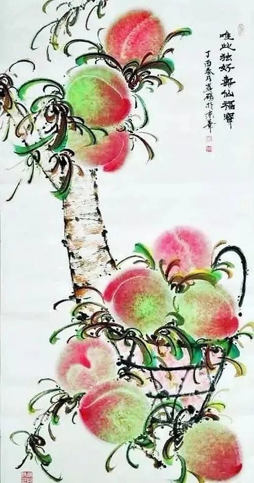 甜香|一起来欣赏国画里的蜜桃，娇艳溢甜香