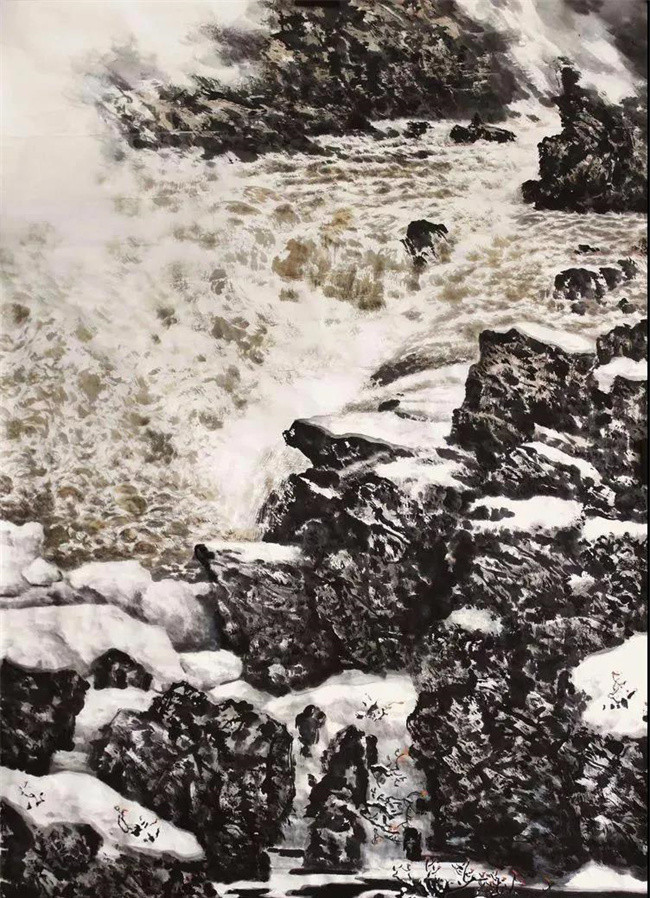 山水画#艺术鉴赏网:著名画家鞠太运笔下的“神农溪之源”